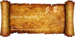 Jurin Boglár névjegykártya